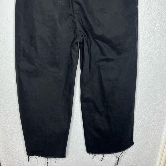 BDG Cara Belted High-Rise Culotte Pleaded Loose Fit Black Denim Jeans Sz 6 - Picture 7 of 11